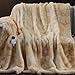Guohaoi Heated Blanket Electric Throw, Soft Faux Rabbit Fur Electric Blanket with 10 Heating Levels 5 Sitting Timer Auto Off, Cozy Warm Heating Blankets, Machine Washable(62