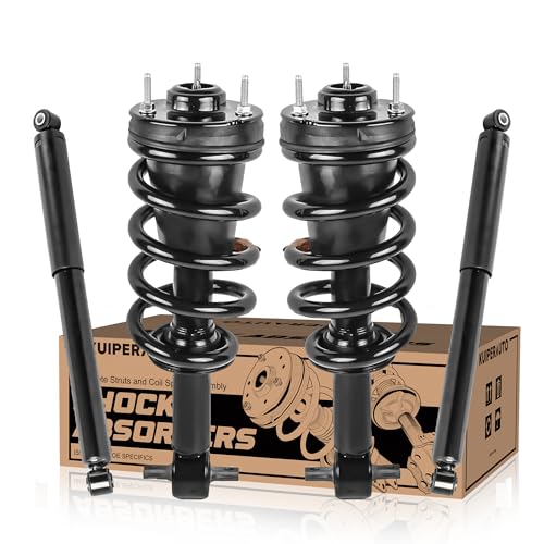 KUIPERAUTO 4PCS Front and Rear Struts Shocks Assembly Compatible for 2007-2013 Chevrolet Silverado 1500 / GMC Sierra 1500 w/o electronic suspension 345074 579105