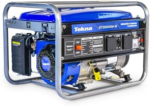 Gerador a Gasolina Tekna GT2500AW – 2.200W, Bivolt 127V/220V, Mot...