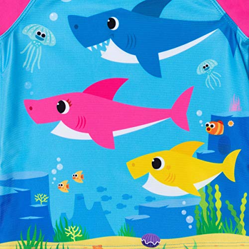 Baby Shark Toddler Girls Swim Rash Guard Tankini Top Bottom Set Blue 3T
