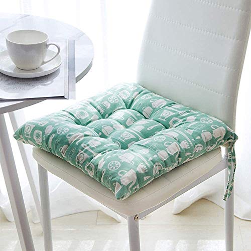 Coussin de Chaise 40x40cm carré for Le Coton et Le Lin Confortable Coussin de siège rembourré Portable Chaise de Bureau d'impression Immo Voitures de Cuisine Coussin épais Couverture Cover