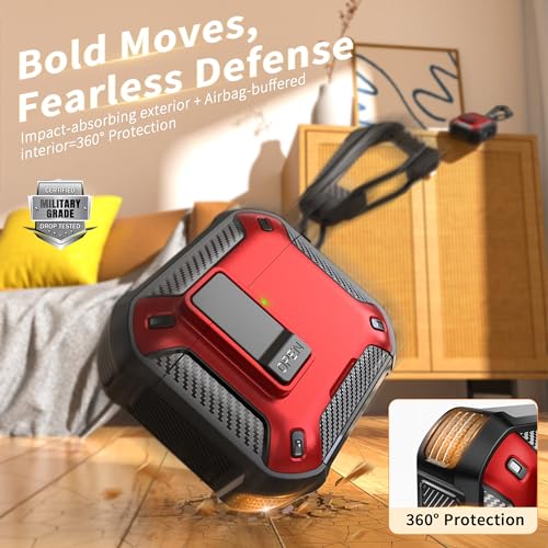 Image of RFUNGUANGO for AirPods 5 /4 Case (2026 /2024) with Lock, Red