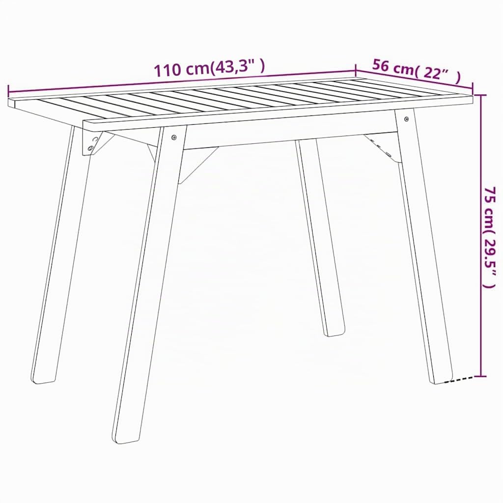 vidaXL Conjunto de balcón 3 Piezas Madera Maciza de Acacia