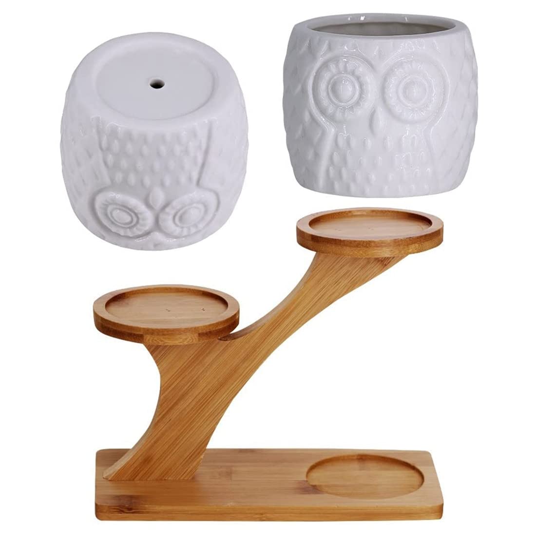 Doniczki 3 sztuki doniczek z 3-warstwowym uchwytem na naczynia, biała, dekoracyjna ceramiczna doniczka na kwiaty do przedszkola