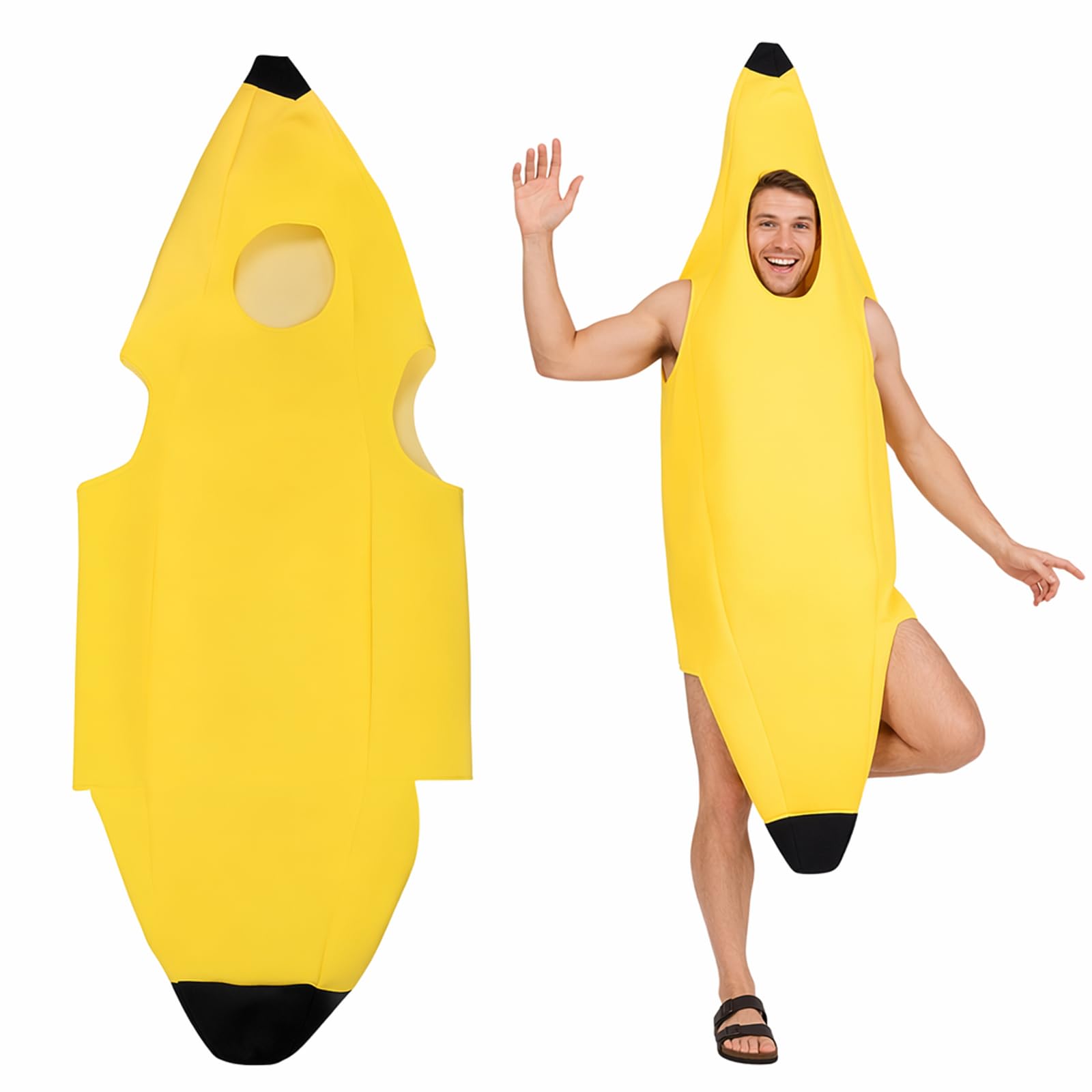 Efuwfugc Banana Costume, Adult Funny Costume, Fancy Dress Banana Outfit