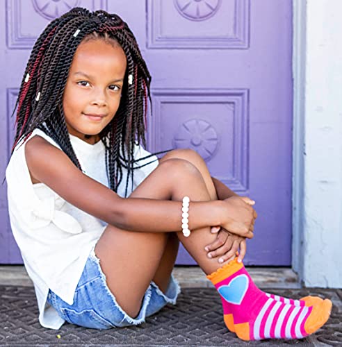 Jefferies Socks Girls' Hearts/daisies/stripes Fashion Crew Socks 6 Pack4