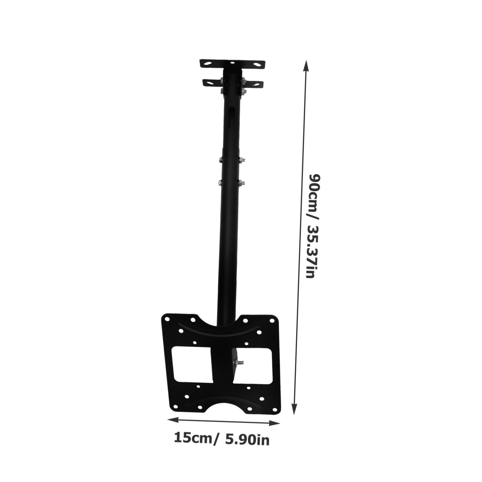Supporto Tv a Soffitto e Parete per Monitor 14-42 Pollici | Acciaio Laminato a Freddo Nero, Rotazione 360°, Regolazione Altezza e Angolo, Uso in Balcone o Sala da Pranzo