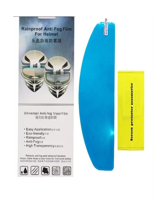 Image of QAWACHH Anti Rain Film for Helmets (Helmet visors) (Paste Outside Area of Helmet) | Transparent & Waterproof Protection Film | Clear Visibility During Monsoon