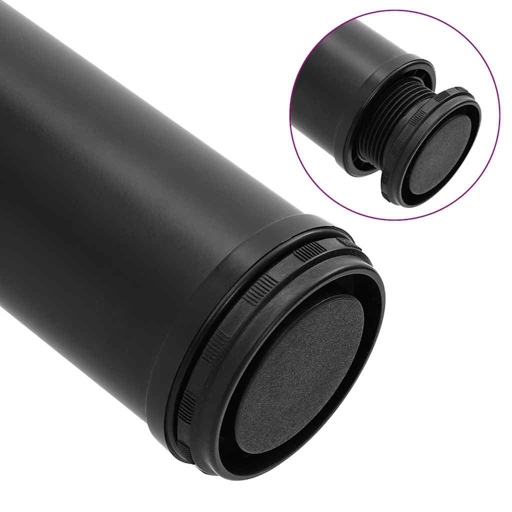 Gambe da tavolo regolabili in 4 altezze, nero, 1100 mm, set di 4