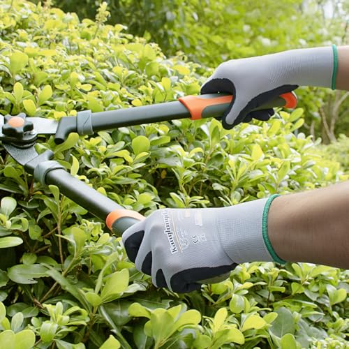 Image of Kebada Work Gloves for Men and Women, Sandy Nitrile Coated, 60 Pairs | Bulk Pack, Touchscreen Safety Work Gloves, Breathable Knit, Secure Grip, Ideal for Gardening, Warehouse and Mechanic Work