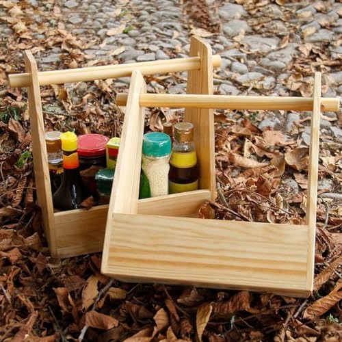 Panier d'assaisonnement de camping en bois pour pique-nique réussi