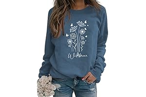 JBF Cloth Flower Sweatshirt for Women: Embrace Vintage Charm with Grace