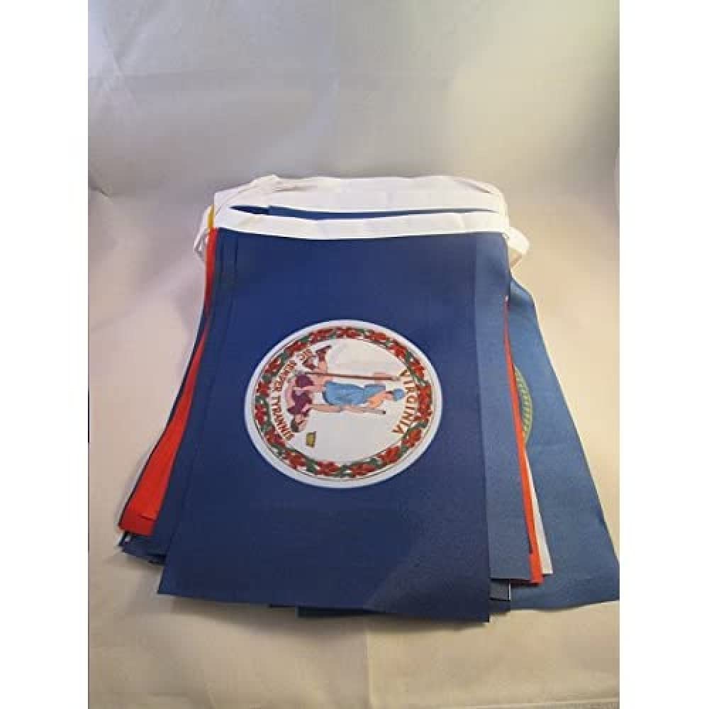 AZ FLAG - Fahnenkette 50 Bundesstaat Der Usa 10 Meter Mit 50 Flaggen - 15x10 cm - Vereinigten Staaten Von Amerika Girlande Flaggenkette 10 x 15 Cm