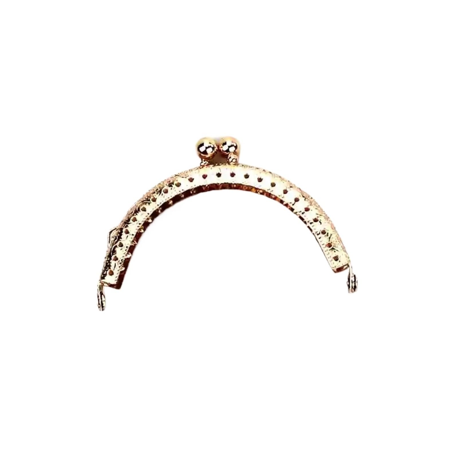 PVUVTNAHW 20Pcs/Lot 8.5cm Size Double Bead Semicircular Metal Purse Frame Kiss Clasp Clutch DIY Bag Accessory(Light golden)