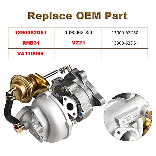 Adpow Vz21 Rhb31 Turbo Charger 100Hp Compatible With Small Engines Quads Rhino 500-1000Cc Briggs And Stratton Suzuki Alto With Ya1/ F6At Engine Turbocharger Replacement For 13900-62D51 #TOP1