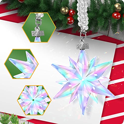 Fancyoung Crystal Snowflake Pendant Snow Ornaments 2022 Party Window Decor Christmas Decoration Wedding Hanging Ornament, Multicolor #TOP2