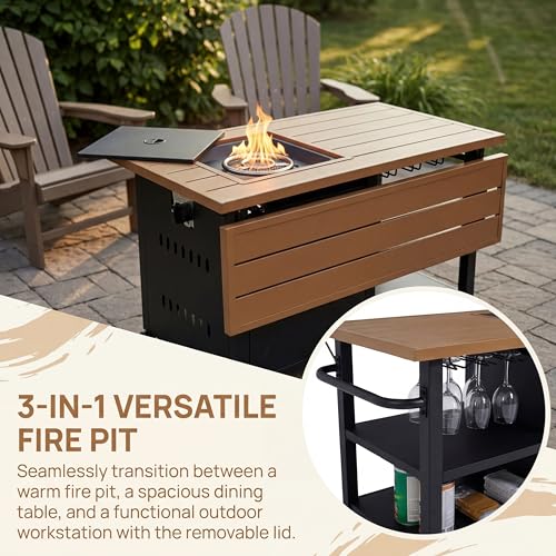 44" Outdoor Propane Fire Pit Table
