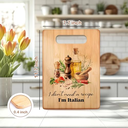 Tabla de Cortar de Bambú para Cocina Italiana, con Diseño Decorativo y Texto Divertido, Ideal como Regalo miniatura 2