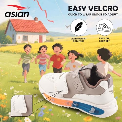 Image of ASIAN Blinky-02 Kids Light Shoes with Fun Blinky LED Lights | Soft Cushion Comfort, Lightweight & Easy Strap Closure, Durable Grip Sole Shoes for Boys and Girls