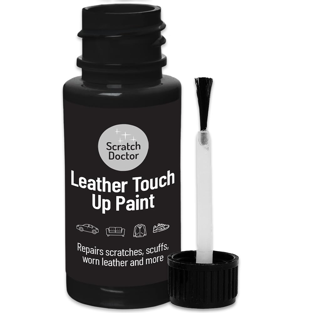 The Scratch Doctor Black Scratch Doctor Leather Touch Up Paint | For Furniture, Sofas, Cars Seats, Shoes, Handbags 15Ml (Black)