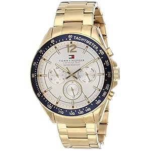 Tommy Hilfiger Analogue Multifunction Quartz Watch for Men with Gold Coloured Stainless Steel Bracelet – 1791121