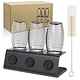💧【MULTI-USE Soda stream Flaschen Abtropfhalter】 Abtropfhalter passt für den gängigen SodaStream Crystal, Easy, Power, Penguin, Fuse, Emil Flaschen… und viel mehr. Marktübliche Tassen, Isolierbecher, Milchflaschen usw. können ebenfalls platziert werden.