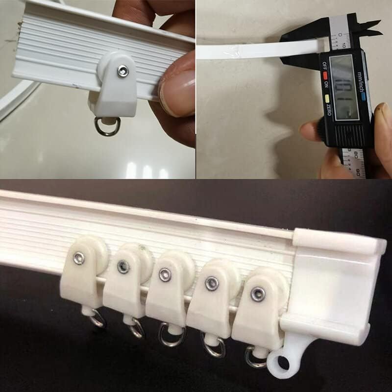 SYALEO Glider Ceiling Curtain Track Flexible Bendable Curtain Track Rollers 10/20pcs Plastic Drapery Rail Sliding Glider for Windows Shower Curtain Tracks, 1.8X3.1MM Rodillos de Riel de Cortina