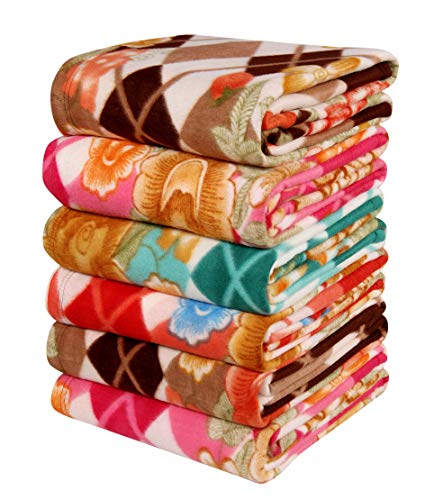 Image of VAS Collections All Season Multipurpose Polar Single Bed Printed Assorted Multicolor Lightweight Blanket (Set of 6, 225 X 152 CM, Fleece, Breathable)