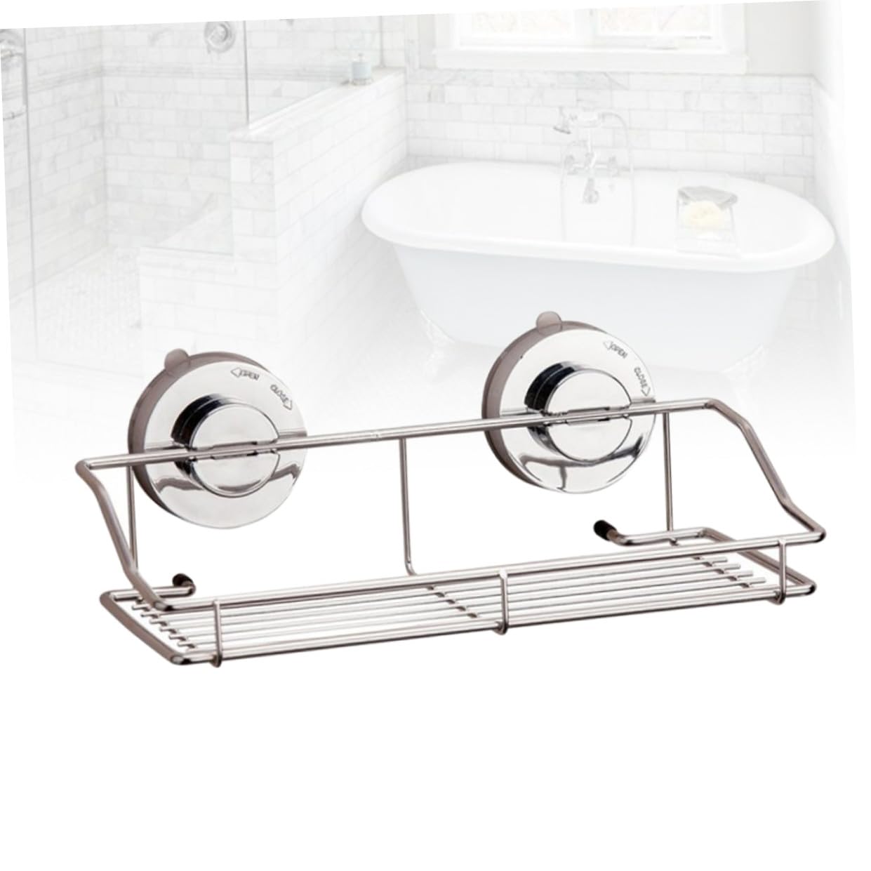 ABOOFAN Cestino Portaoggetti in Metallo Argento Super Ventosa senza Fori Organizer per Cucina e Moderno