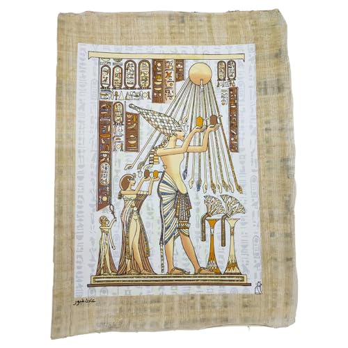 Papyrus égyptien fait main d'Aménophis IV art de luxe