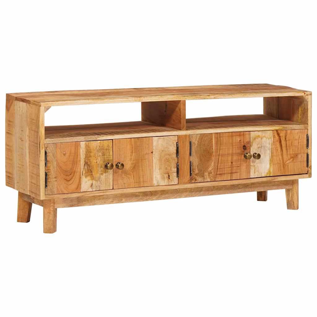 Armadio multimediale in legno massiccio di mango, marrone, 110 x | Cassettiera TV compatta in legno di mango con 2 ante per soggiorno e corridoio. Regolabile liberamente nella stanza.