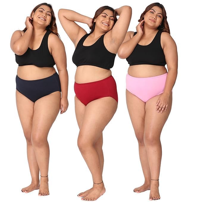 Big Size Panty | High Waist Panties with Full Coverage | Jumbo Size Panty for Women | Plus Size Panty | Pack of 3-image-48