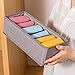 Qozary 3 Pack Sock Underwear Drawer Organizer Dividers, Collapsible Cabinet Closet Storage Boxes for Clothes, Socks, Lingerie, Underwear, Tie, Belt, Baby, Bedroom