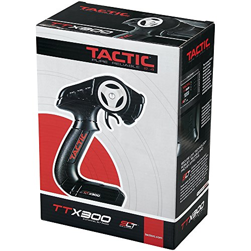 Tactic Ttx300 Slt 2.4Ghz 3-Channel Rc Radio System: 3Ch Pistol Grip Tx | 3Ch Tr325 Micro Rx | No Servos | Black #TOP5