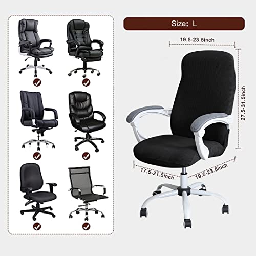 Image of FORCHEER Large Office Chair Covers Stretchable XL Office Chair Cover, Big and Tall Computer Chair Covers (Large,Black)