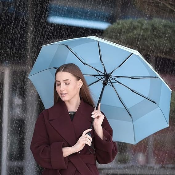 Image of TEKCOOL Umbrella, UV Big Size Umbrella for Sun Protection Rain Windproof Strong Large 3 Fold for Men Women Kids Boys Girls Perfect & Stylish Windproof & Compact?