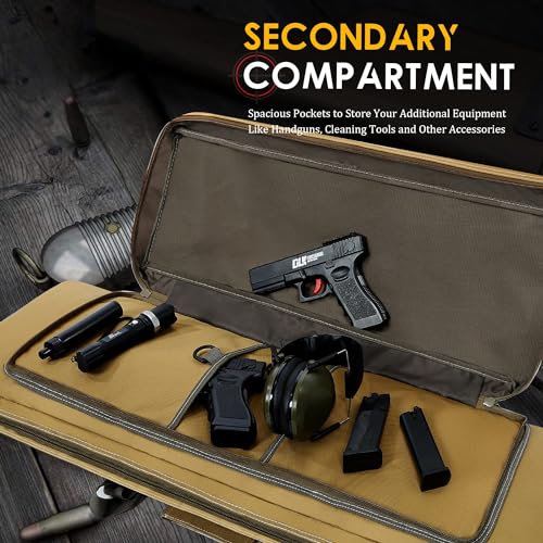 PERFBAGS 36\" Soft Double Rifle Bag Long Rifle Backpack, Portable Shotgun Case for Storage and Transportation, Suitable for Outdoor Hunting Shooting