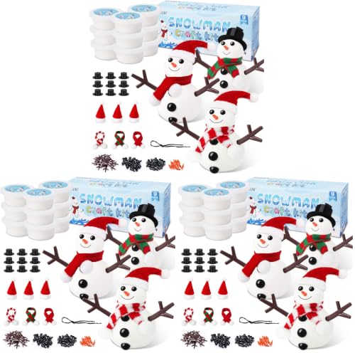 Image of 27 Pack Build a Snowman Kit Snowman Crafts for Kids,Modeling Clay Snowman DIY Kit, Christmas Stocking Stuffers for Kids,Christmas Crafts Xmas Gift