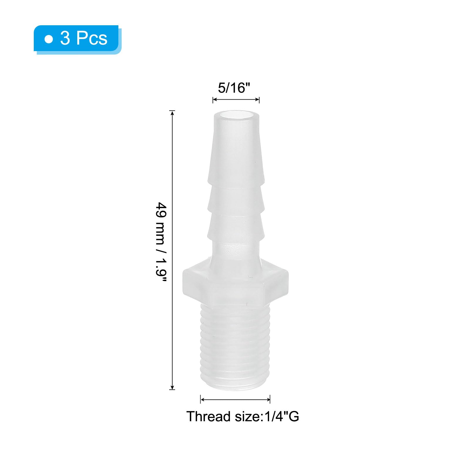 PATIKIL 5/16" Barb x 1/4" G Male Connector - Image 2