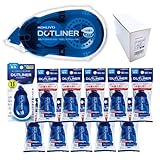 【本体1+詰替10】コクヨ テープのり ドットライナー 強粘着 本体 タ-DM400-08×1個 つめ替え タ-D400-08N×10個 梱包箱付（開いて同梱）｜紙・写真対応／のり切れスムーズ／リフィル／交換簡単｜計測・メモカード付