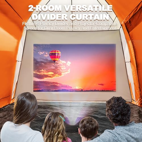 10 Person Family Tents for Camping Waterproof, Music Festival, Parties,2 Room Big Tent with 4 Large Mesh Windows, Double Layer, Easy Setup, Weather Resistant,18ft X 9ft X6.8ft - Image 5