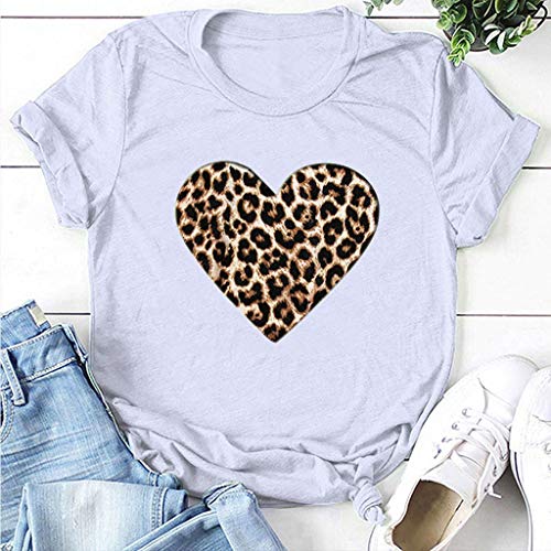 T Shirts for Women Plus Size,Valentines Day Shirt Love Heart Print Shirt Top T-Shirt Short Sleeve Cute Graphic Tee Shirts - Image 3