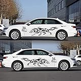 BININBOX 1 Set Cool Wolf Car Auto Body Decals Sticker Self-Adhesive Side Truck Vinyl Graphics Decals Simple Wolf Totem (Black)