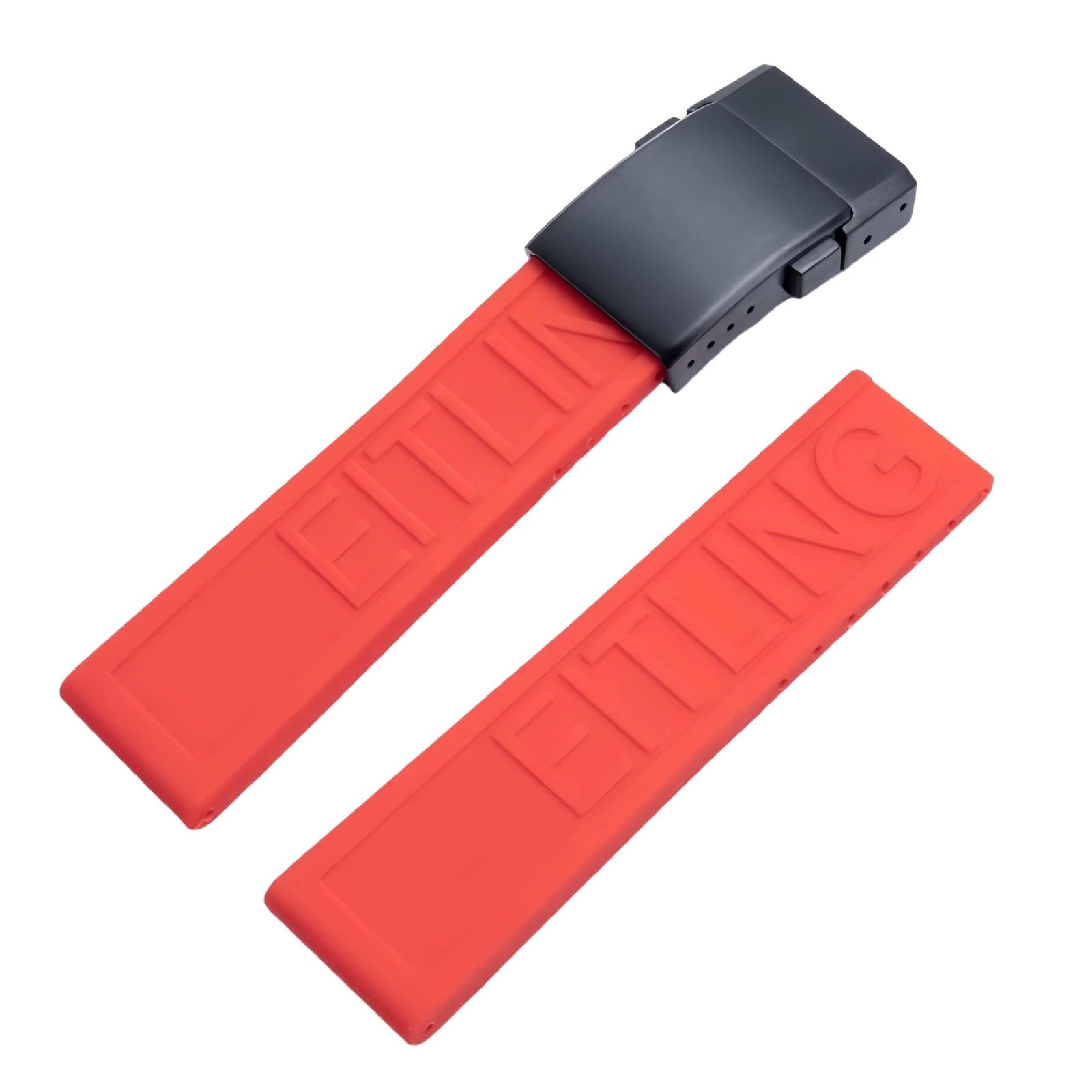 Antihumedad Silicona Caucho Reloj Correa Acero Inoxidable Escarchado Hebilla Plegable para Breitling Avenger Colt Superocean Challenger