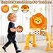2 in 1 Basketball Hoop and Soccer Goal Set, Toddler Sports Toy for Indoor Outdoor Play, Perfect Christmas Birthday Gift for Baby Boys and Girls 1 2 3 Year Old，Lion Theme