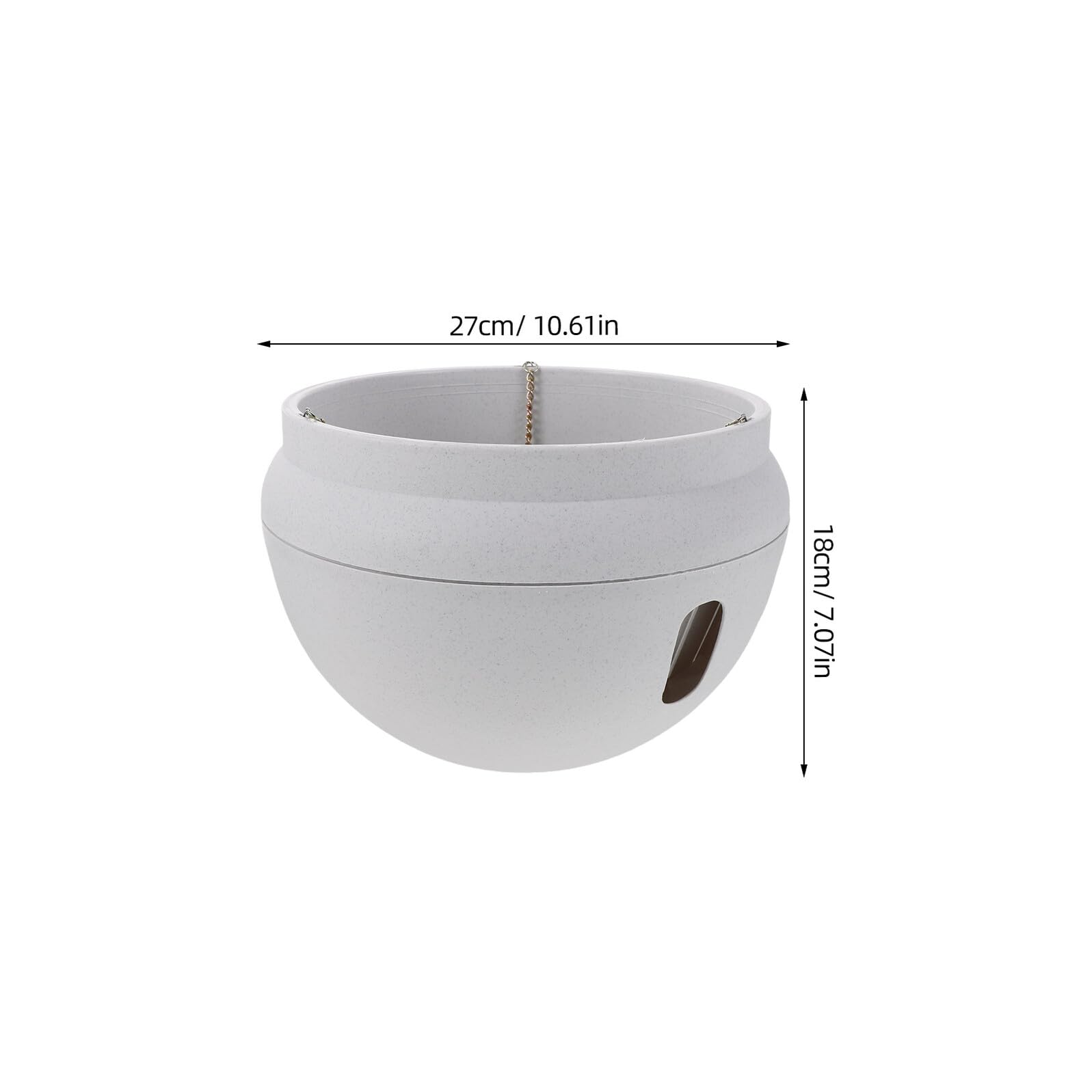 jojofuny Pot Suspendu à Arrosage Automatique en Plastique Blanc Grand Diamètre 24 CM Chaîne Incluse Jardinière Murale Auto-Irrigante pour Plantes Vertes Pots à Eau pour Plantes
