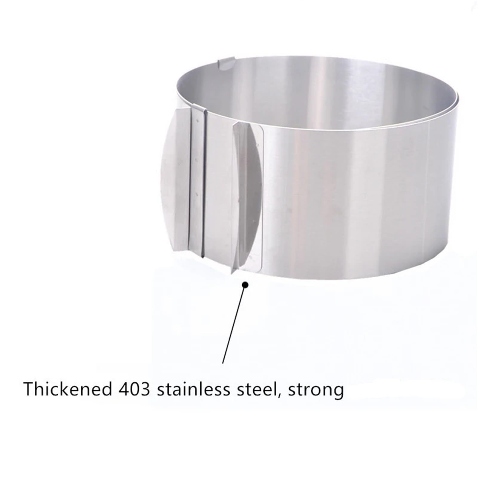 Kuchenförmiger Ring, rund, Edelstahl, mit Skala 16–30 cm, Teleskop-Kuchenring, Mousse-Ring, Tiefe 8,5 Für Die Zubereitung Von Kuchen Und Keksen