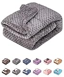 Fuzzy Dog Blanket or Cat Blanket or Pet Blanket, Warm and Soft, Plush Fleece Receiving Blankets for Dog Bed and Cat Bed, Couch, Sofa, Travel and Outdoor, Camping (Blanket (24' x 32'), DG-Flint Gray)
