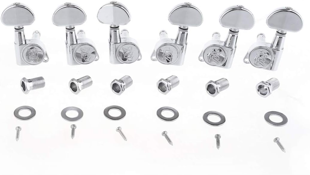 Wilkinson 3R3L E-Z-LOK Guitar Tuners Machine Heads Tuning Pegs Keys Set for Electric or Acoustic Guitar, Chrome : Musical Instruments