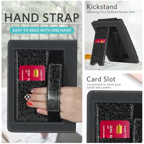 Image of CoBak Case with Stand for Kindle Paperwhite - Durable PU Leather Cover with Auto Sleep Wake, Card Slot, Hand Strap Feature - Fits Kindle Paperwhite 11th Generation 6.8 inch Signature Edition 2021 Released